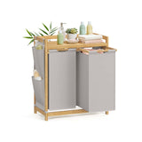NEU Wäschekorb 2 Fächer 2 x 50 L rauchgrau