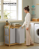 NEU Wäschekorb 2 Fächer 2 x 50 L rauchgrau