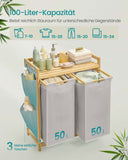 NEU Wäschekorb 2 Fächer 2 x 50 L rauchgrau