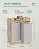 NEU Wäschekorb 2 Fächer 2 x 50 L rauchgrau