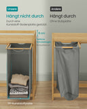 NEU Wäschekorb 3 Fächer 3 x 50 L 94 x 33 x 78 cm taubengrau