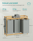 NEU Wäschekorb 3 Fächer 3 x 50 L 94 x 33 x 78 cm taubengrau