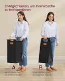 NEU Wäschesortierer mit Rädern und 4 abnehmbaren Taschen tintenschwarz