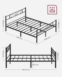 NEU Einzelbettgestell aus Metall 90 x 190 cm schwarz