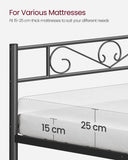 NEU Einzelbettgestell aus Metall 90 x 190 cm schwarz