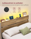 NEU Bettgestell 140 x 200 cm mit Beleuchtung naturbraun