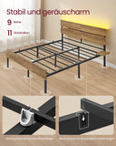NEU Bettgestell 140 x 200 cm mit Beleuchtung naturbraun