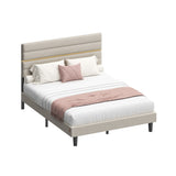 NEU Bettgestell gepolstert Kopfteil beige