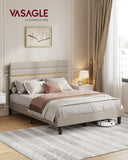 NEU Bettgestell gepolstert Kopfteil beige