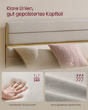 NEU Bettgestell gepolstert Kopfteil beige