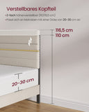 NEU Bettgestell gepolstert Kopfteil beige