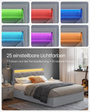 NEU Bettgestell 140 x 200 cm mit LED grau
