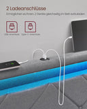 NEU Bettgestell 140 x 200 cm mit LED grau