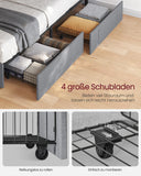 NEU Bettgestell 140 x 200 cm mit LED grau