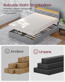 NEU Bettgestell 140 x 200 cm mit LED grau
