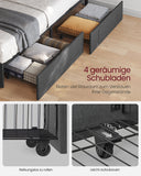 NEU Doppelbettgestell 160 x 200 cm mit LED und 4 Schubladen