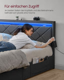 NEU Doppelbettgestell 160 x 200 cm mit LED und 4 Schubladen