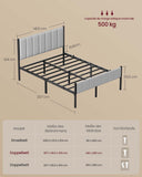 NEU Bettgestell 140 x 200 cm mit Latten grau