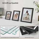 NEU 7er-Set Bilderrahmen mit spurenlosen Wandhaken aschschwarz 20 x 25 cm