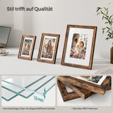 NEU 7er-Set Bilderrahmen mit spurenlosen Wandhaken 20 x 25 cm vintagebraun