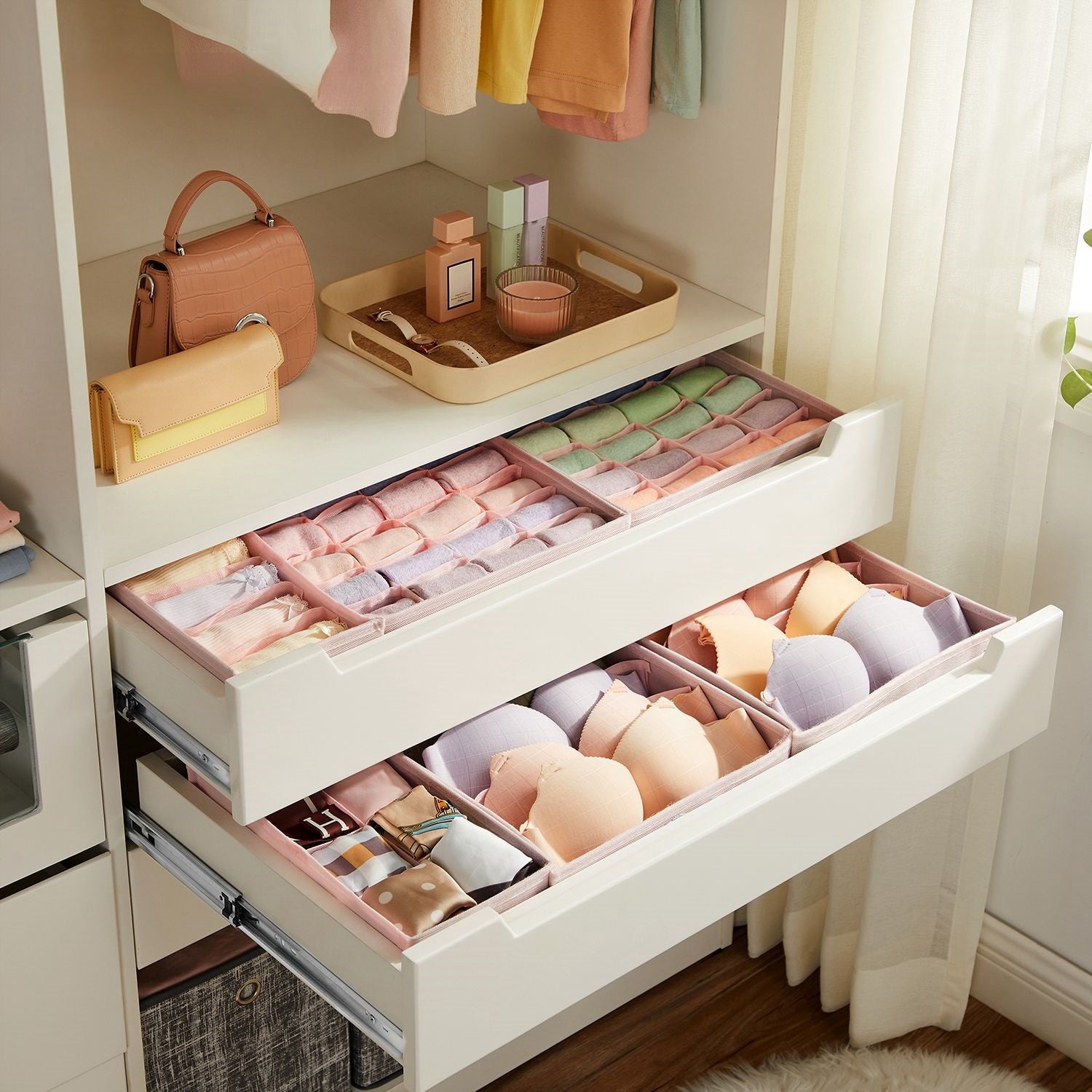 Aufbewahrungsboxen für Unterwäsche Rosa –