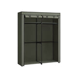 Neu Stoffschrank mit 2 Kleiderstangen Salbeigrün