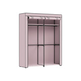 NEU Kleiderschrank mit 2 Kleiderstangen faltbar lavendellila 140 x 43 x 174 cm grau