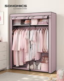 NEU Kleiderschrank mit 2 Kleiderstangen faltbar lavendellila 140 x 43 x 174 cm grau