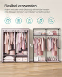 NEU Kleiderschrank mit 2 Kleiderstangen faltbar lavendellila 140 x 43 x 174 cm grau