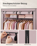NEU Kleiderschrank mit 2 Kleiderstangen faltbar lavendellila 140 x 43 x 174 cm grau