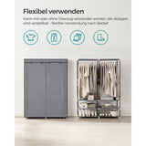 Neu Stoffschrank mit 2 Kleiderstangen Grau