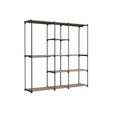 NEU freistehende Garderobe mit Kleiderstangen taupe 43 x 182 x 182 cm schwarz