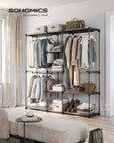NEU freistehende Garderobe mit Kleiderstangen taupe 43 x 182 x 182 cm schwarz