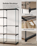 NEU freistehende Garderobe mit Kleiderstangen taupe 43 x 182 x 182 cm schwarz