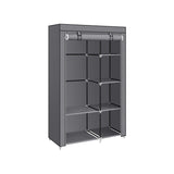 Stoffschrank mit Kleiderstange Grau