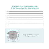 NEU 8 Glasfaserstangen 103,5 cm oberer Rand