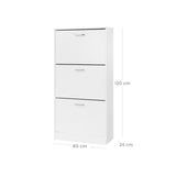 Neu Schuhschrank mit 3 Klappen Weiß