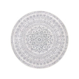 NEU Teppich rund 120 cm d Boho-Stil taubengrau