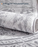 NEU Teppich rund 120 cm d Boho-Stil taubengrau