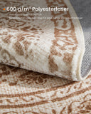 NEU Teppich rund 120 cm Boho rutschfest taubengrau