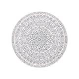NEU Teppich rund 160 cm d Boho-Stil taubengrau