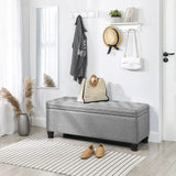NEU Sitzhocker mit Stauraum 45 x 118 x 45 cm hellgrau