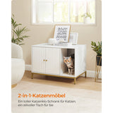 Neu Katzenklo-Schrank Weiß-Goldfarben