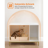 Neu Katzenklo-Schrank Weiß-Goldfarben