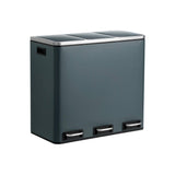 Mülleimer Mülltrennsystem 3 x 18 L Schwarz-Grau