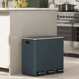 Mülleimer Mülltrennsystem 3 x 18 L Schwarz-Grau