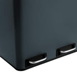 Mülleimer Mülltrennsystem 3 x 18 L Schwarz-Grau