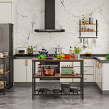 Kücheninsel Esstisch 120 x 60 x 90 cm Vintagebraun-Schwarz