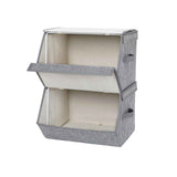 2er-Set Aufbewahrungsbox Faltbox 38 x 25 x 26,5 cm Grau