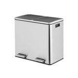 Mülleimer Mülltrennsystem 2 x 24 L Schwarz-Silbern